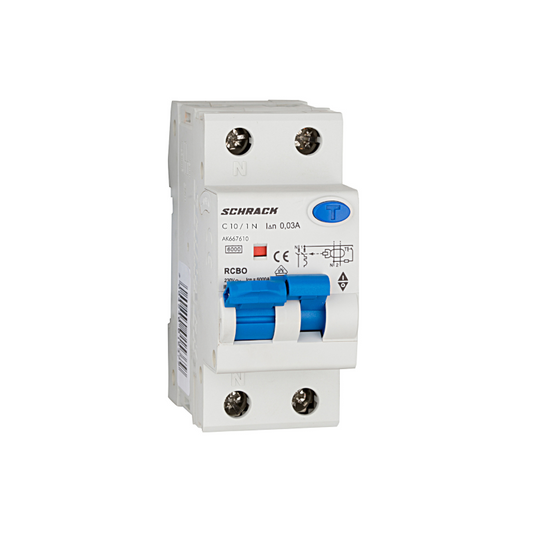 Schrack LS-FI-Schalter AMPARO, 6kA, Kennlinie C, 10A, 30mA, 1+N, Typ A (AK667610--)