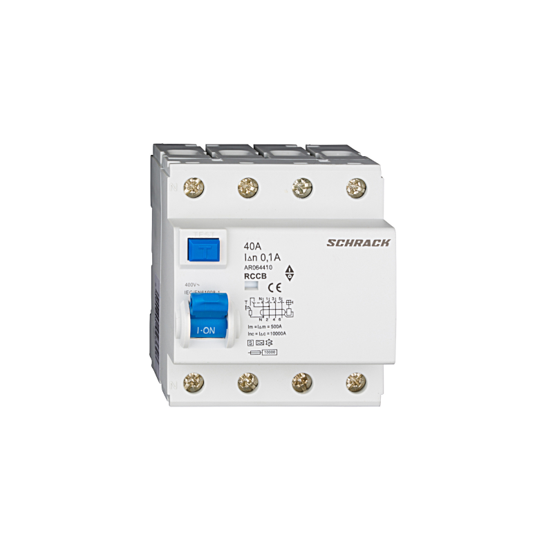 Schrack FI-Schutzschalter, AMPARO, 40A, 4-polig, 100mA, S/A, vsf. AR064410—