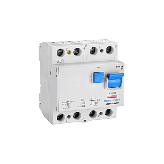 Schrack FI-Schutzschalter, 40A, 4-polig, 30mA, Typ A (Puls) BC054103—