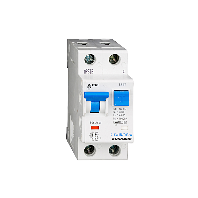 Schrack LS-FI-Schalter, Kennlinie C,13A, 30mA, 1+N, Typ A (BO617613--)