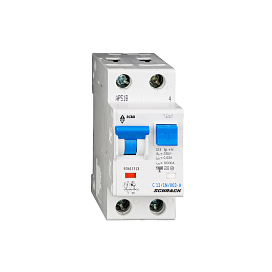 Schrack LS-FI-Schalter, Kennlinie C,13A, 30mA, 1+N, Typ A (BO617613--)