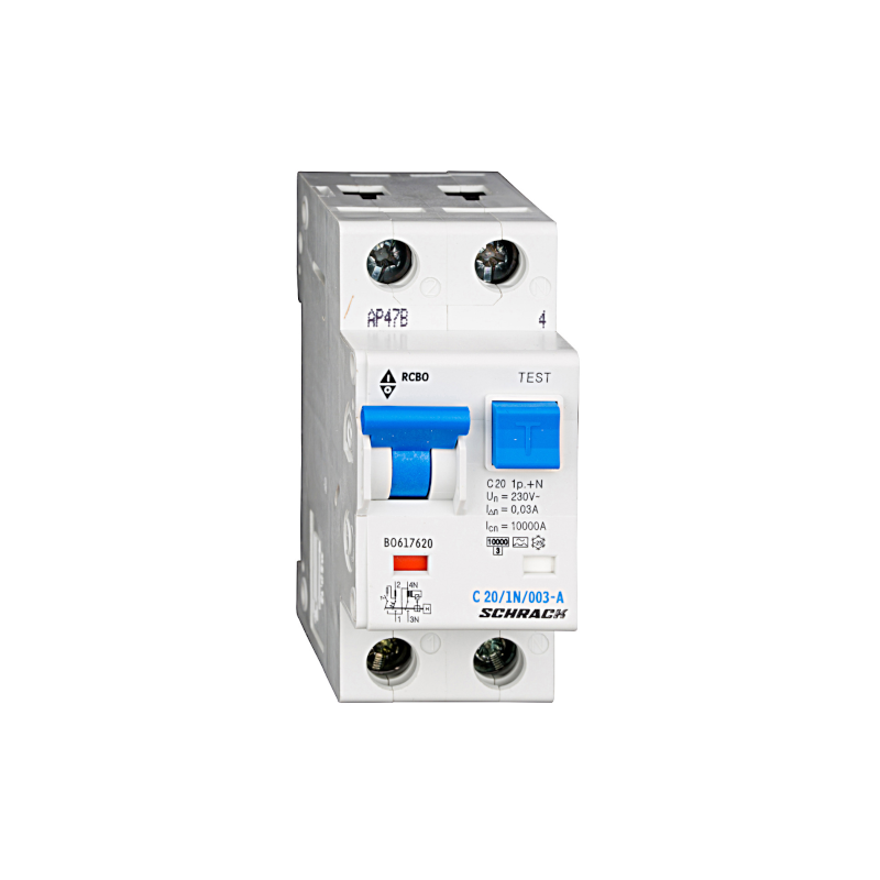 Schrack LS-FI-Schalter, Kennlinie C, 20A, 30mA, 1+N, Typ A (BO617620--)