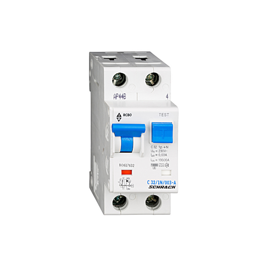 Schrack LS-FI-Schalter, Kennlinie C, 32A, 30mA, 1+N, Typ A (BO617632--)