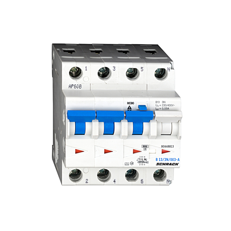 Schrack LS-FI-Schalter, Kennlinie B, 13A, 6kA, 30mA, 3+N, Typ A (BO668813--)