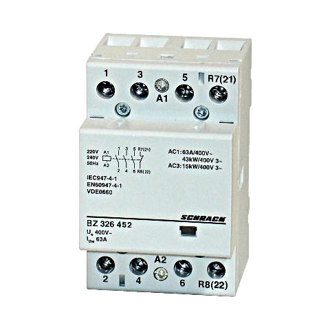 Schrack Installationsschütz, 63A, 3S+1Ö, 230V AC, 3TE (BZ326452--)