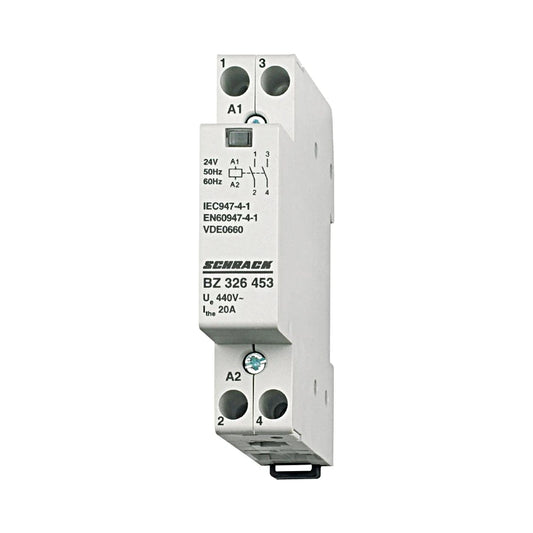 Schrack Installationsschütz, 20A, 2S, 24V AC, 1TE (BZ326453--)