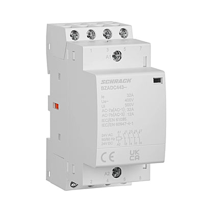 Schrack Installationsschütz, 32A, 4S, 24V AC/DC, 2TE (BZADC443--)