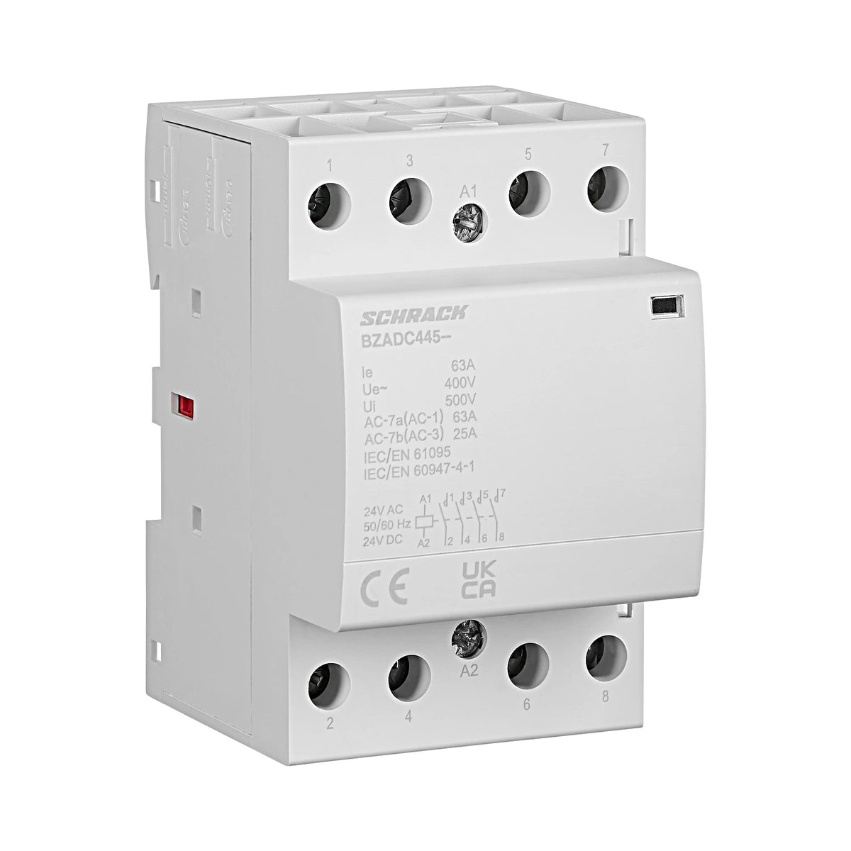 Schrack Installationsschütz, 63A, 4S, 24V AC/DC, 3TE (BZADC445--)