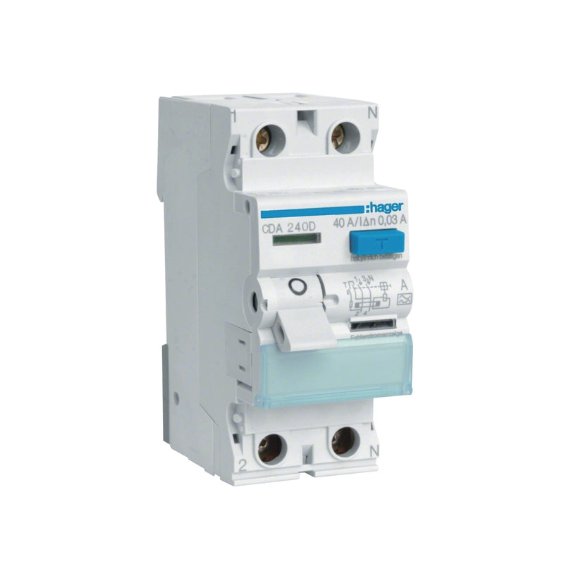 Hager FI-Schutzschalter 2-polig 6kA 40A 30mA Typ A - CDA240D