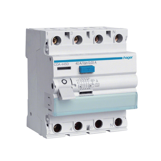 Hager FI-Schutzschalter 4-polig 6kA 40A 30mA Typ A VS - CDA445D