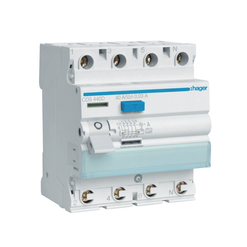 Hager FI-Schutzschalter 4-polig 40A 30mA Typ A - CDS440D