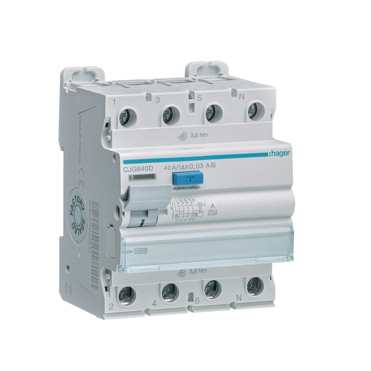 Hager FI-Schutzschalter 4-polig 10kA 40A 30mA Typ A G - CJG640D