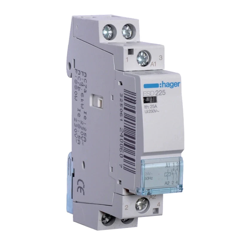 Hager Installationsschütz für Reiheneinbau 25A 2S 24V - ESD225