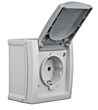 Schrack Steckdose, Steckklemme, IP54, Aufputz
