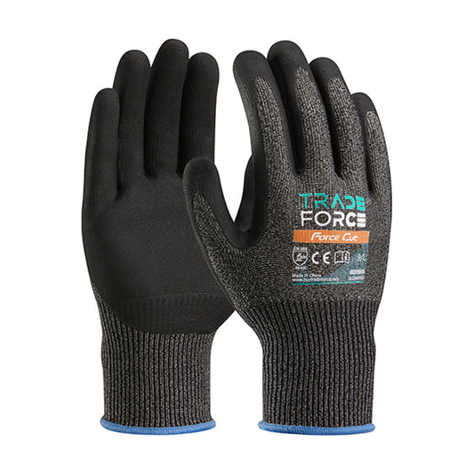 Schnittschutzhandschuh Force Cut, Schnittschutz C, Nitril-Schaum, Touchscreen, schwarz, Gr. M (8)