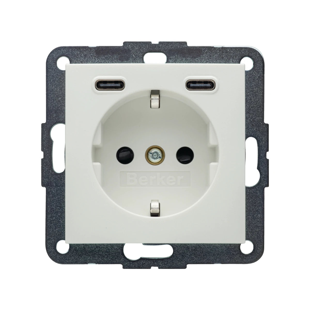 Berker S.1/B.x Schuko Steckdose, 2x USB C, 20W PD, polarweiß matt - 48151909