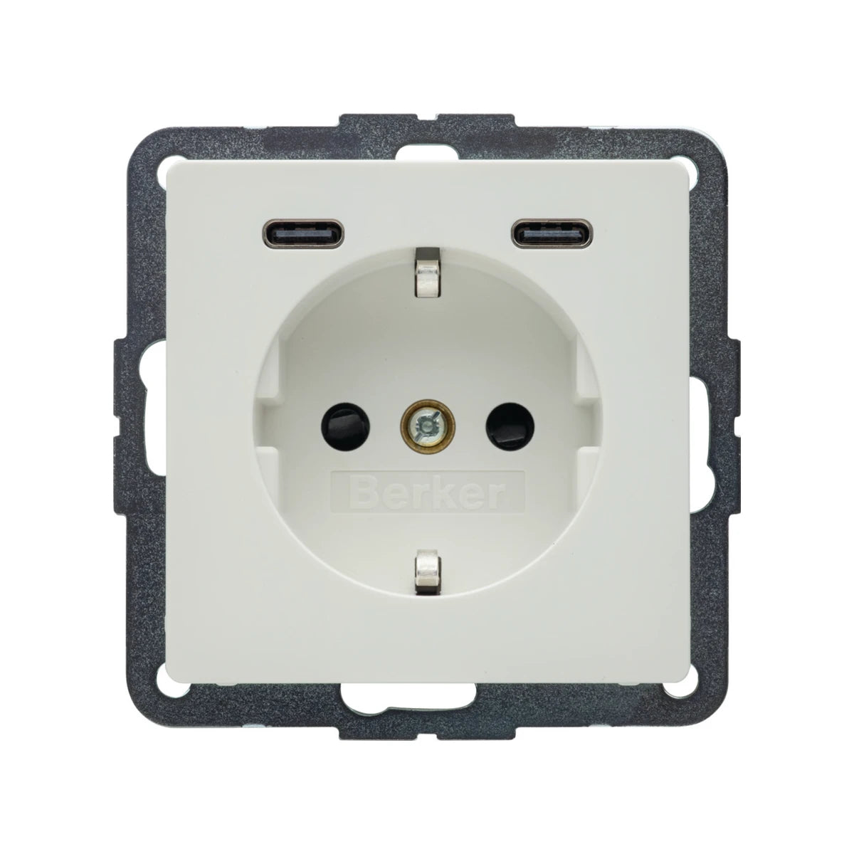 Berker Q.1/Q.3/Q.7 Schuko Steckdose, 2x USB C, 20W PD, polarweiß samt - 48156089