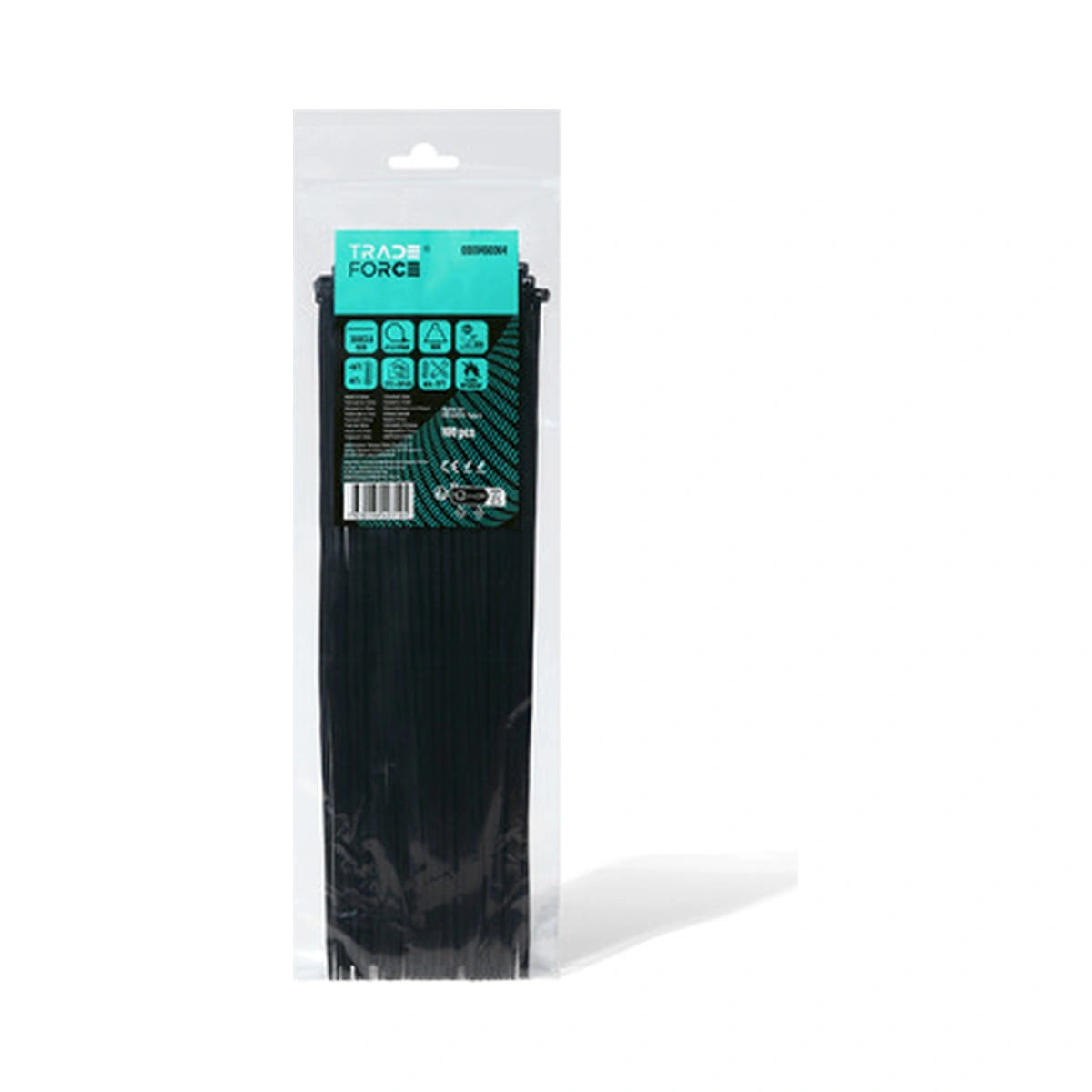 Tradeforce Kabelbinder schwarz UV-beständig, 300 x 3,6mm (100Stk)