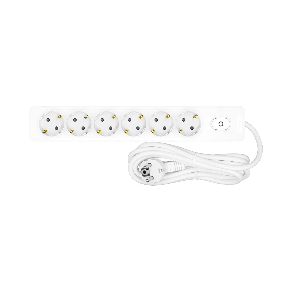 Schrack Steckdosenleiste 6-fach mit Schalter, 5m, weiß - YYG6TA52B-
