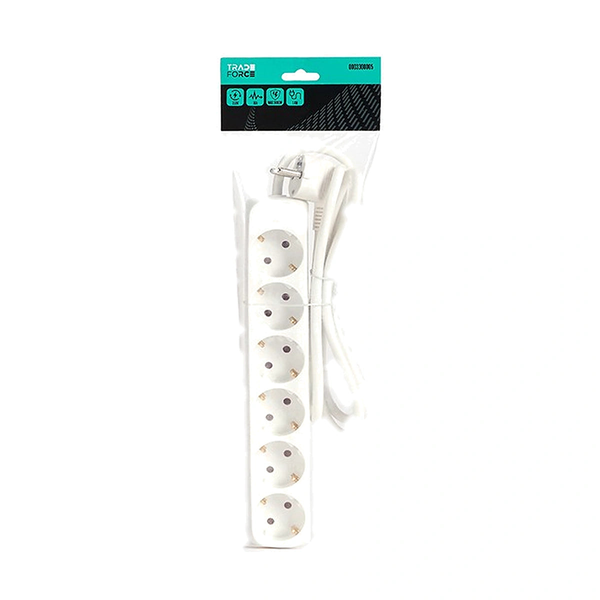 Tradeforce Steckdosenleiste 6-fach, 1,4m, weiß