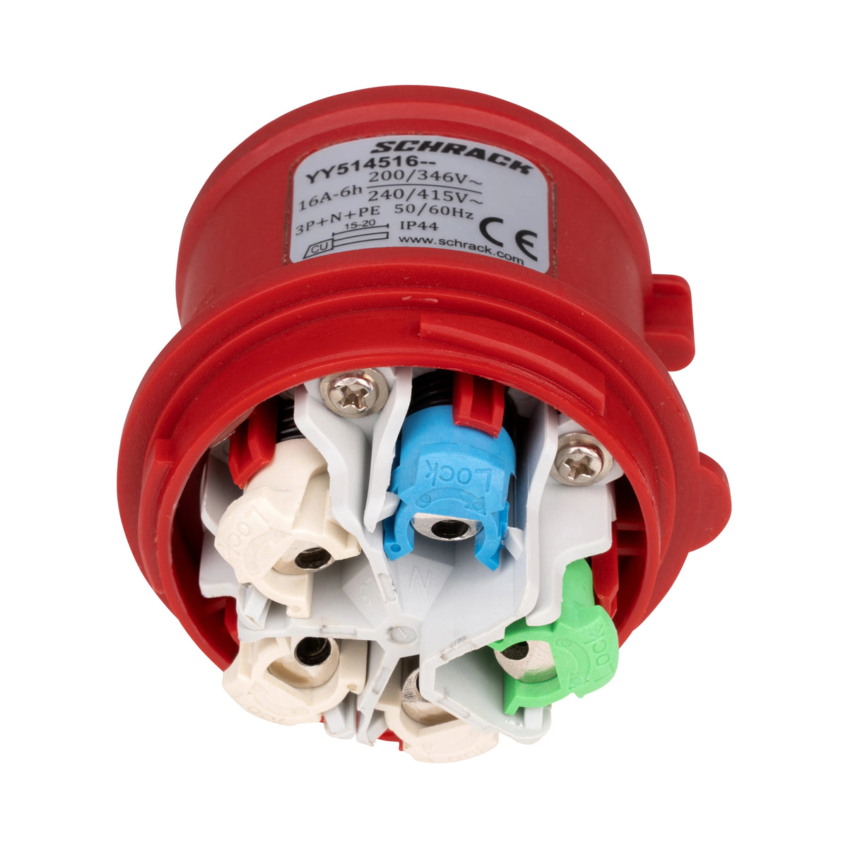 Schrack CEE-Stecker 5-polig, 16A, 400V, IP44, schraubloser Anschluss - YY514516--