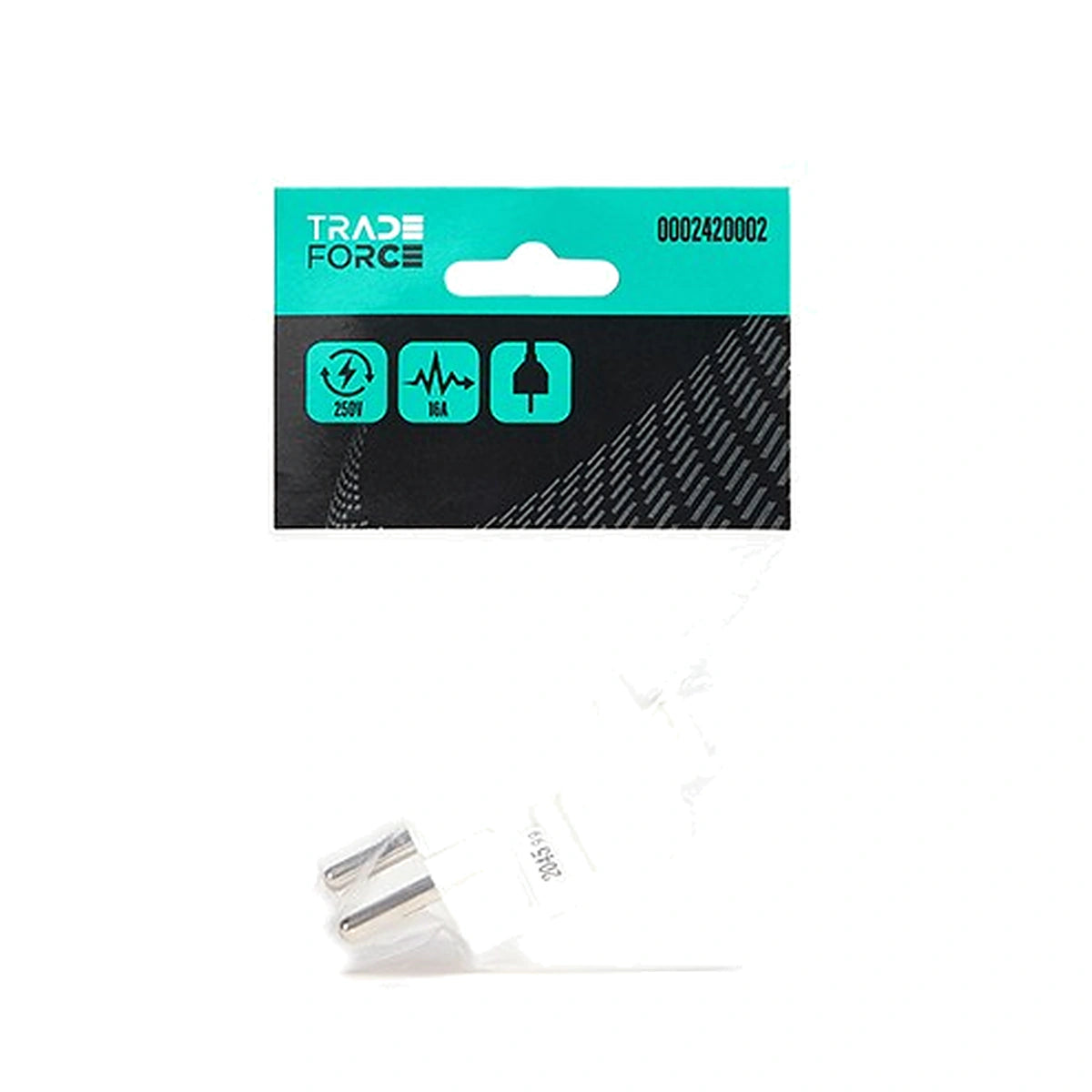 Tradeforce Schuko-Stecker, 16A, 250V, IP20, weiß