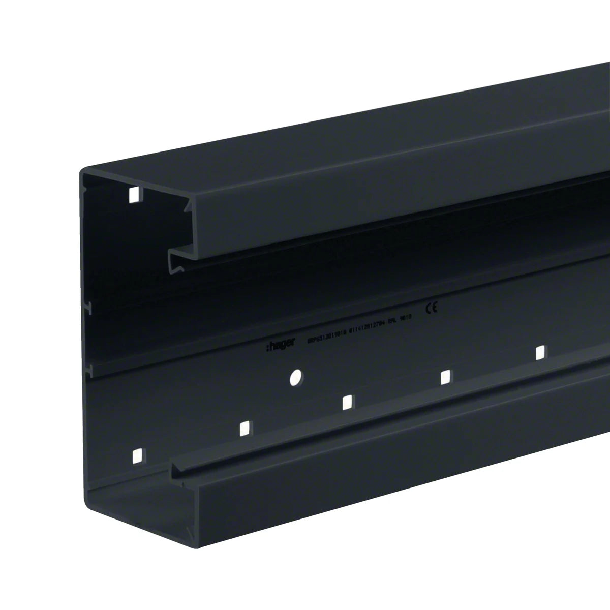 Hager Tehalit BRP Brüstungskanal Unterteil 65x130mm graphitschwarz (2m) - BRP6513019011