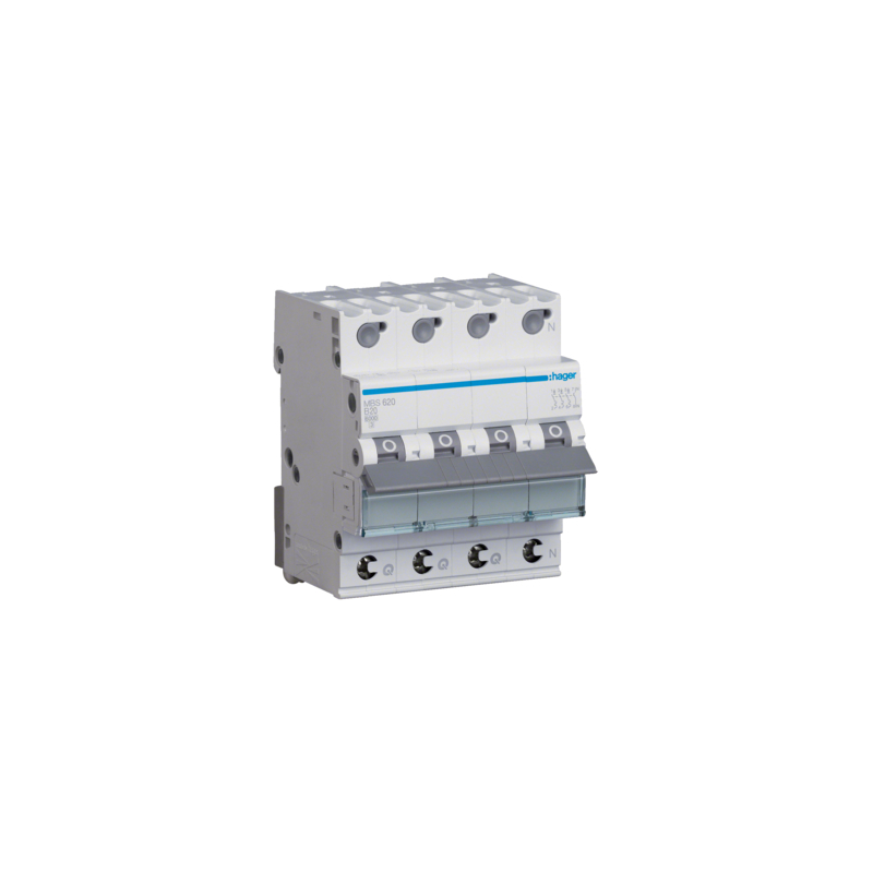 Hager Leitungsschutzschalter, Kennlinie B, 3+N, 20A, QC - MBS620