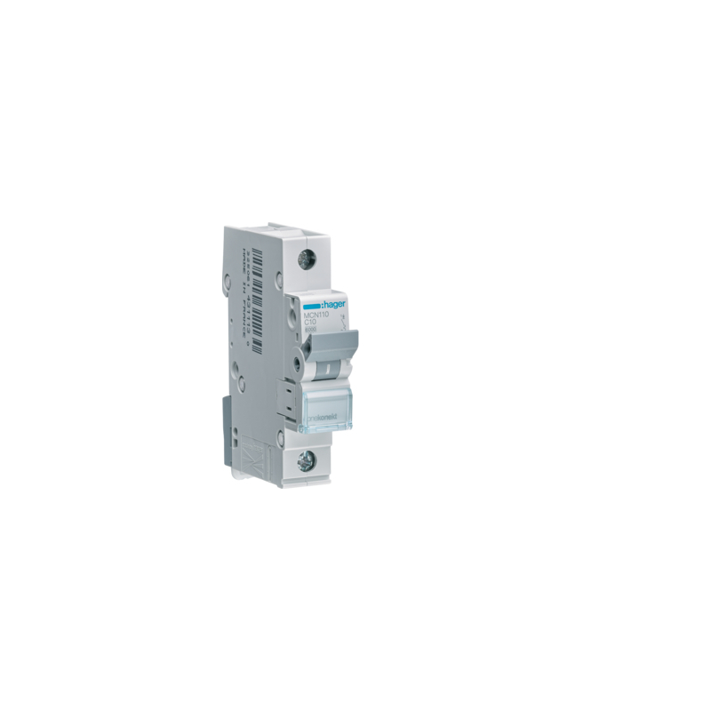 Hager Leitungsschutzschalter, Kennlinie C, 1-polig, 10A - MCN110