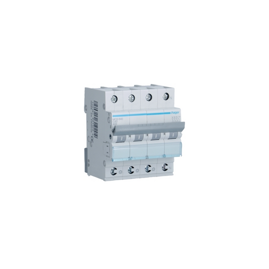 Hager Leitungsschutzschalter, Kennlinie C, 3+N, 40A, QC - MCS640