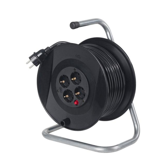 AS Schwabe Kabeltrommel, 4x Schuko, 3x1,5mm² (20m)