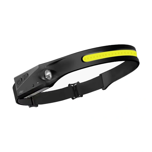 LED-Stirnlampe 300lm mit COB-Leuchtband und Bewegungssensor, Akku 1200mAh, USB-C, IPX4