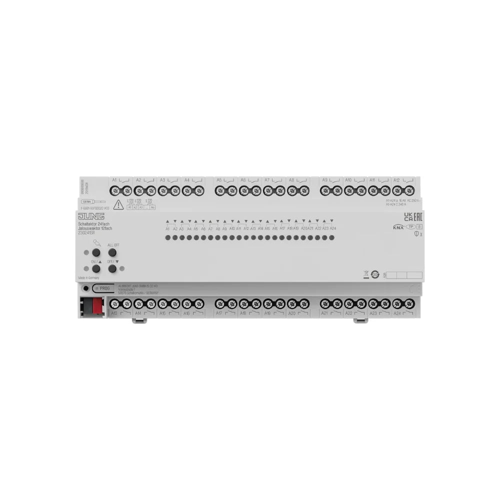 JUNG KNX Schalt-/Jalousieaktor 24-fach / 12-fach 16 A Secure REG 12TE - 230241SR