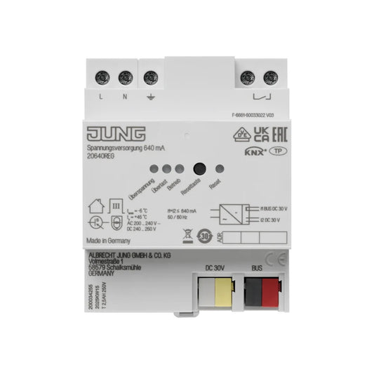 JUNG KNX Spannungsversorgung 640 mA mit Drossel REG 4TE - 20640REG